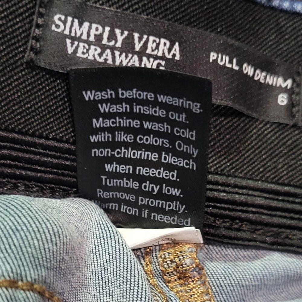 Simply Vera Vera Wang Women's Smoke Blue Pull-On Skinny Jeans Size 6 EUC - Picture 7 of 7